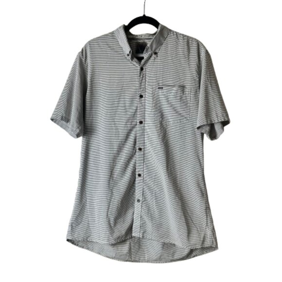 HURLEY Stretch Fit Short Sleeve Button Down Shirt Size Large - Picture 1 of 12